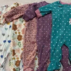 Carters 6 Month Girls Fleece Sleeper Bundle
